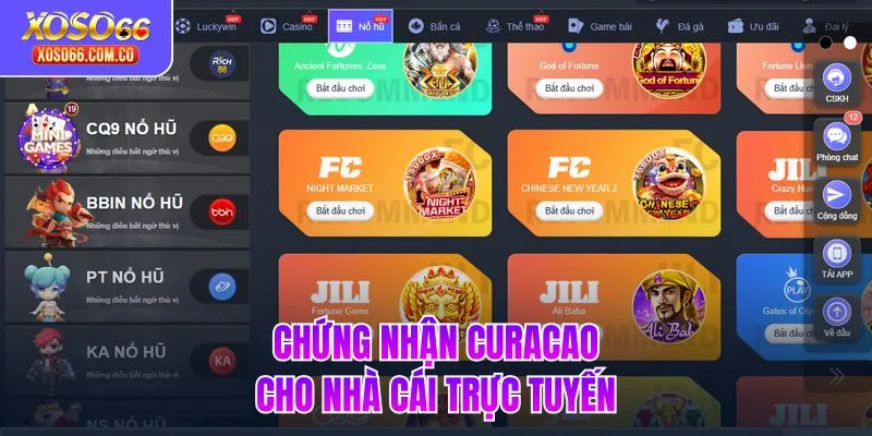 Chứng nhận Curacao cho nhà cái trực tuyến