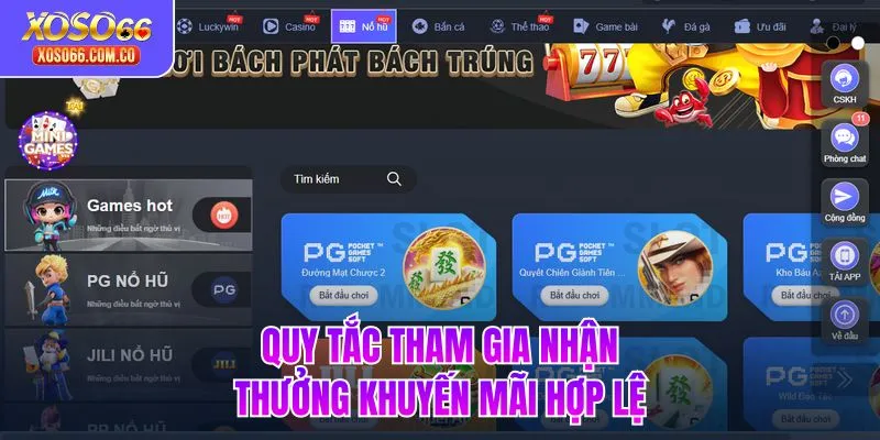 Quy tắc tham gia nhận thưởng khuyến mãi hợp lệ